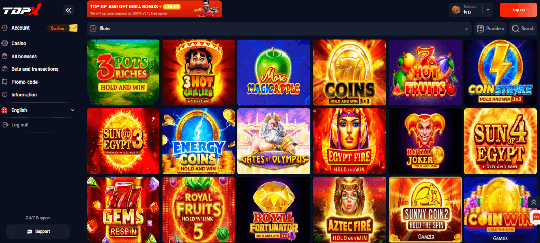 top x casino slots