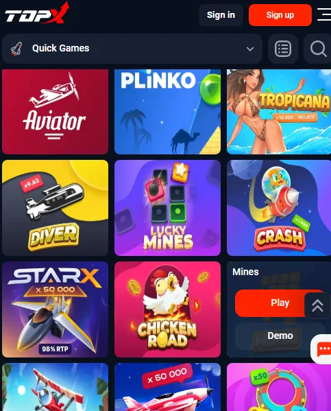 topx games in the app